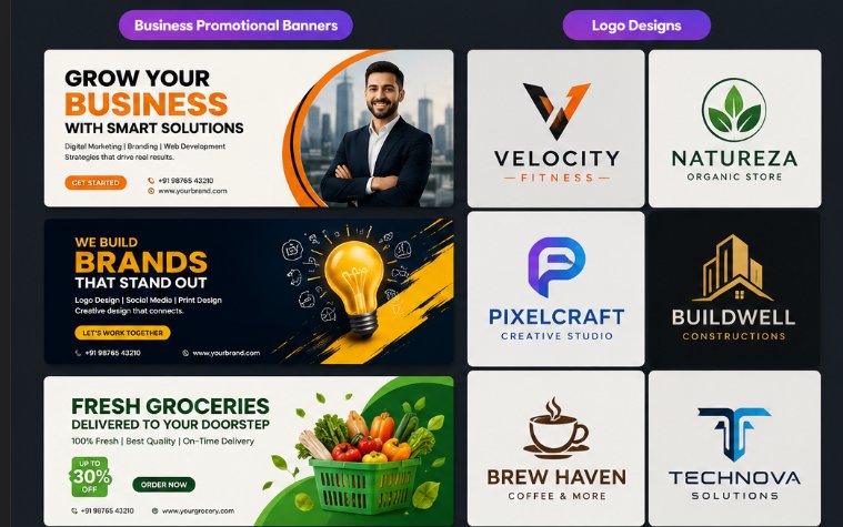 Business Promotional Banners and Logo Designs